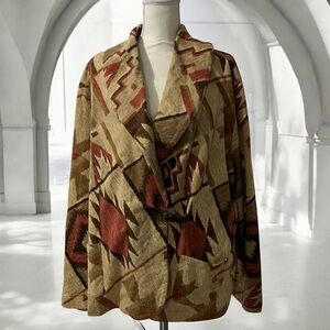 Ralph Lauren Southwest Shawl Collar Cardigan Sweater Jacket Size 3X